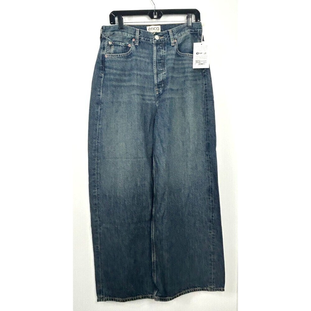 New Anthropologie Etica Women Sz 30 Jeans Marley Ultra High Rise Baggy Terranea - Picture 3 of 12